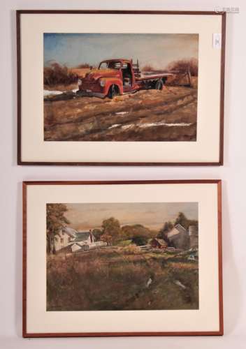 Mark Winslow Potter, Am.,2 Watercolors