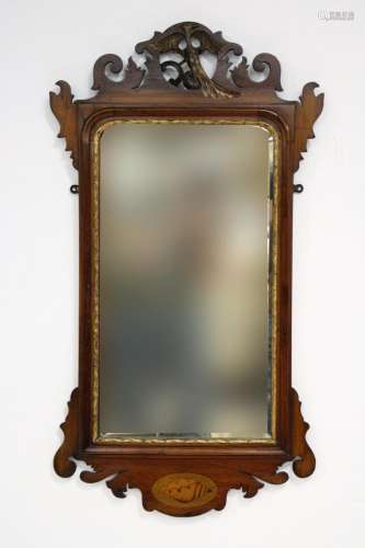 Antique Chippendale-Style Mahogany Mirror