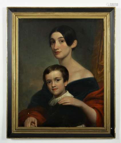 Am Sch, 19th c. Mother and Son, O/C