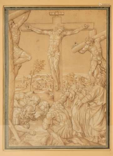 2 Biblical Drawings, 16th C., Ger., W/C ink