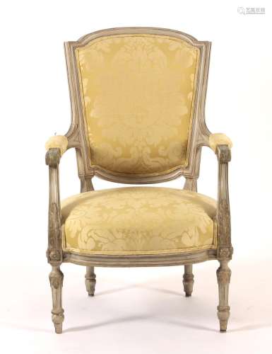 Italian Painted and Carved Neoclassic Fauteuil