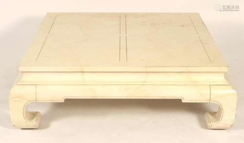 Henredon Ming Style Faux Goatskin Coffee Table