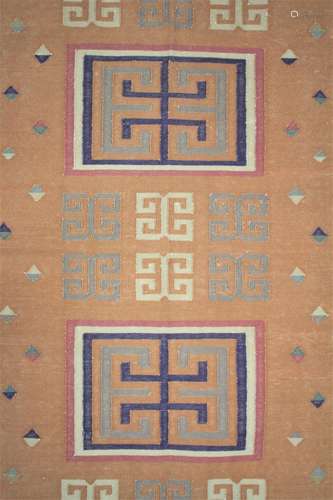 Dhurrie rug,green and mauve