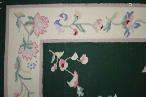 Dhurrie rug,green floral