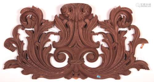 Architectural Scrolled Wood Carved Pediment