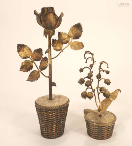 2 Tiffany Sterling Gilt (Vermeil) Flowers