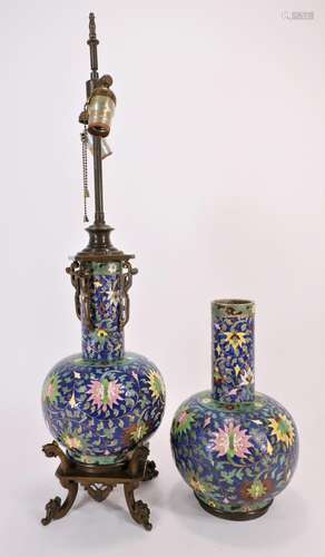 Pr. Chinese Imitation Cloisonne Vases,19th c.