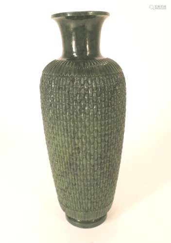 Chinese Spinach Jade Vase