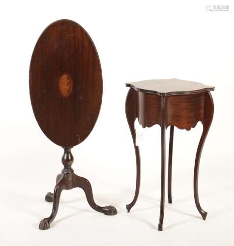 2 Mahogany Occasional Tables, 19th-20th C.