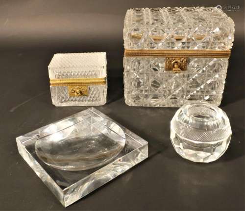 3 Baccarat Glass Items, and 1 Unmarked Item