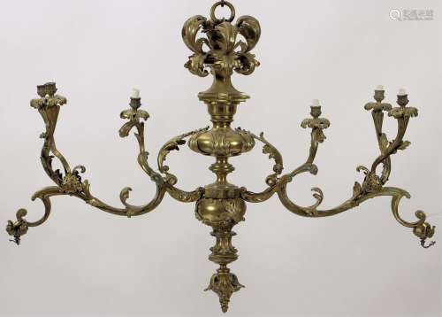 Louis XV Style Bronze Billiard Form Chandelier