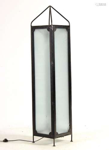 Industrial Metal/Glass Standing Tower Lamp