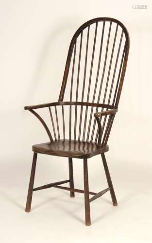 Antique Windsor High Back Armchair, 19th c.