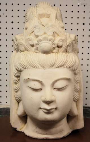 Alabaster Head of Chinese Goddess Kwan-Yin