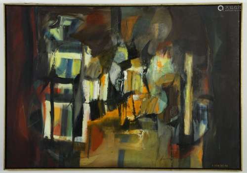 Arnold Weber, Am., Dark Abstract, O/C