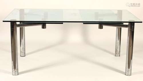 Modern Metal/Glass Extension Dining Table