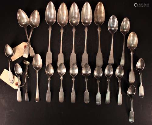 Coin and English Sterling Fiddlehead Spoons