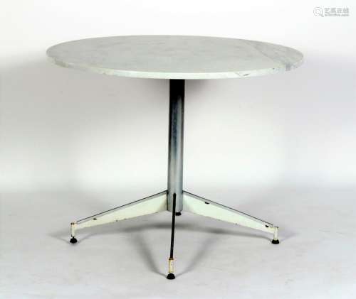 In manner of Knoll Table 2480, marble, metal