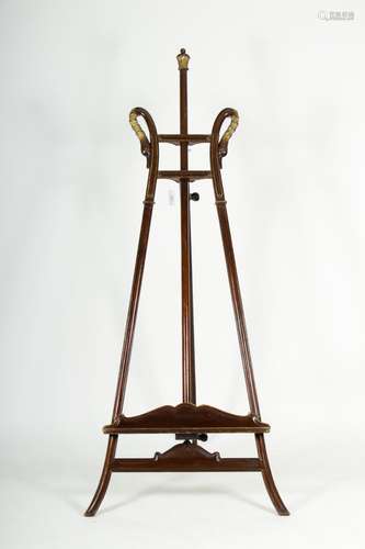 Regency Mahogany Swan Carved Gilt Wood Easel