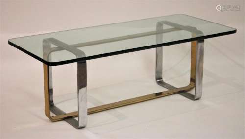 Mid Century Modern Metal/Glass Cocktail Table