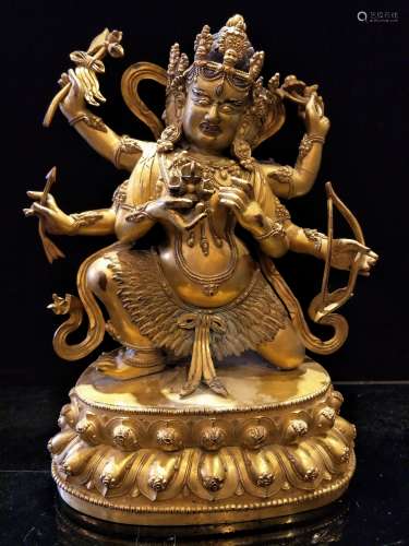 Gilt Bronze Figure of Ushnishavijayva Bodhisattva