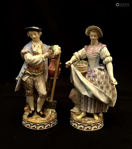 Pair Of Meissen Porcelain Figures