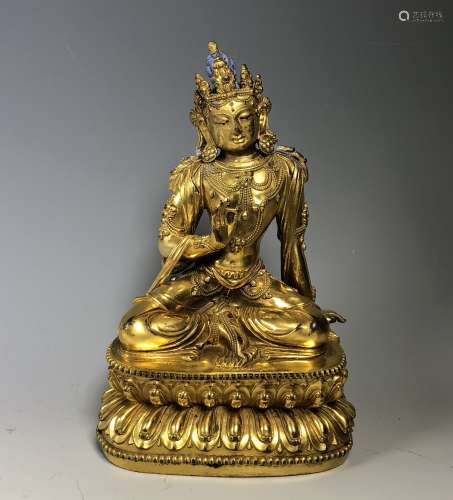 Gilt Bronze Figure of Tara With Yongle Mark