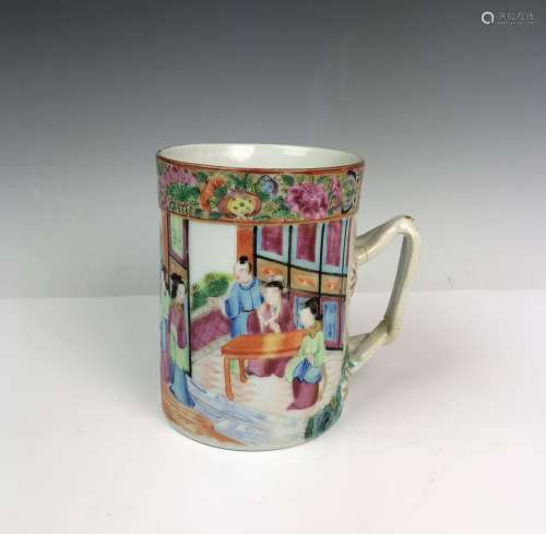 Famille Rose Porcelain Cup with Handle