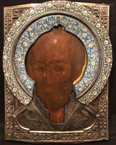 Russian Icon Panel Over Wood, Late 18th Century