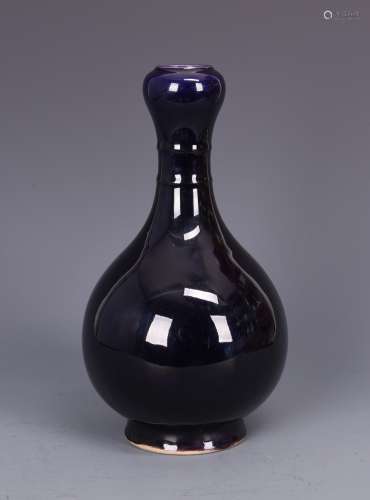 Purple Glaze Pare Shaped Porcelain Vase