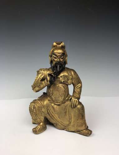 Gilt Bronze Figure of Guan Yu