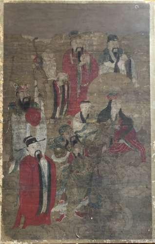 Chinese Daoist Buddhist Painting, Ming Dyn.