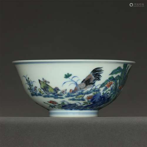 Chinese Doucai Porcelain Bowl with YongZheng Mark