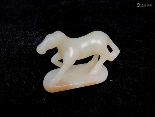 Carved White Jade Horse