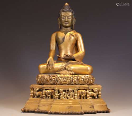 Large Gilt Bronze Figure of Chakrasamvara