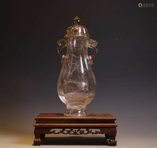 Rock Crystal Dragon Vase and  Cover