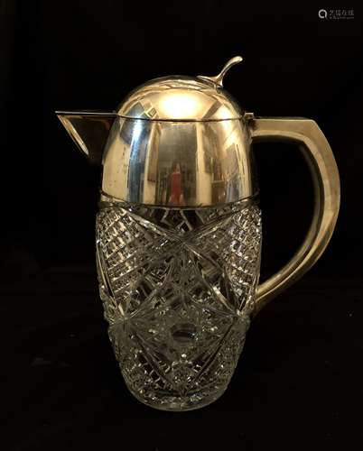 800 Silver and Crystal Water Pitcher