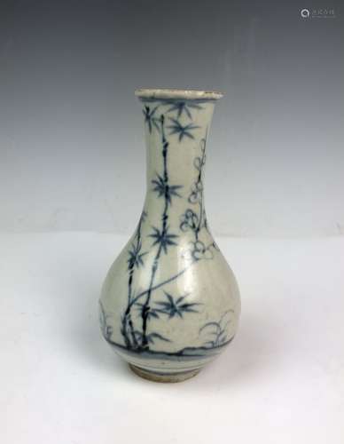 Blue and White Bamboo Vase