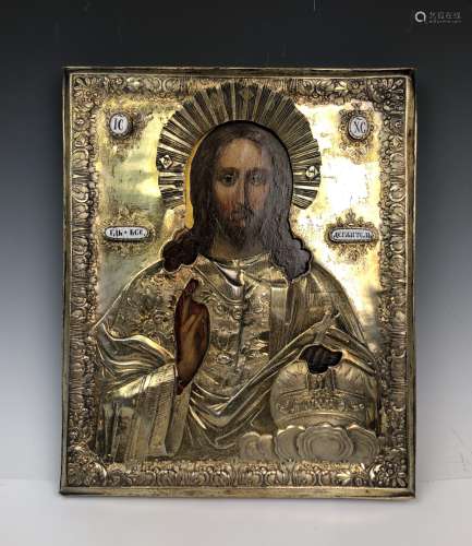 Russian Icon of Christ Pantocrator, Moscow, Circa 1839