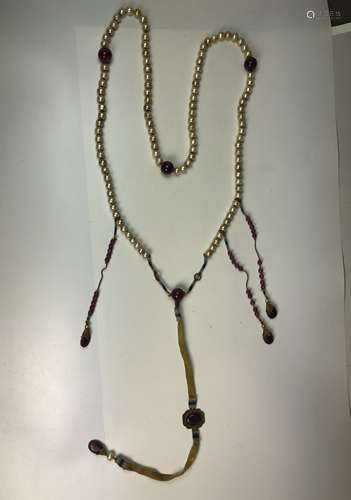 Pearl and Tourmaline Court Necklace