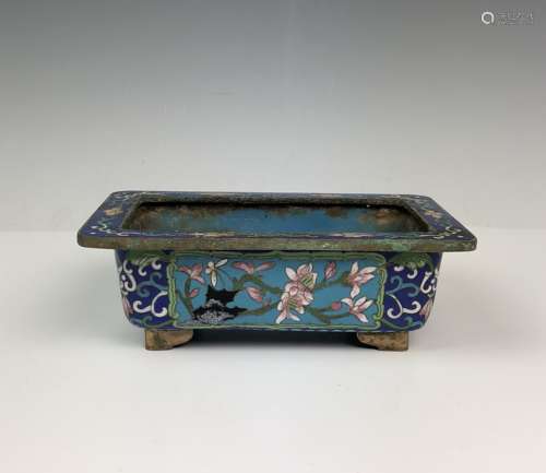 Cloisonne Enamel Rectangular Vessel