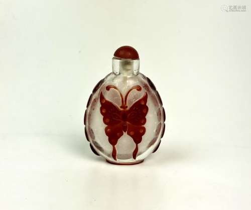 Glass Butterfly Snufff Bottle