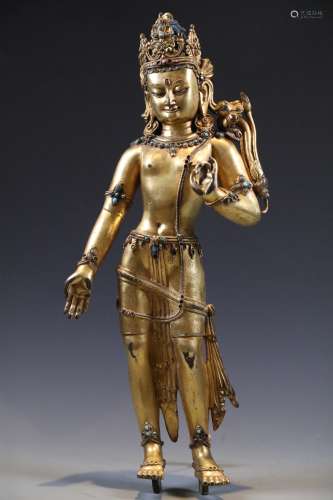 Important Gilt Bronze Figure of Padmapani