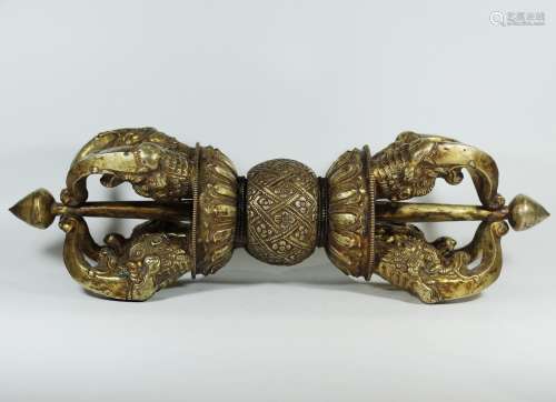 Large Gilt Bronze Vajra