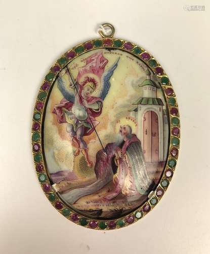 Gilt and Gem Stone Pendant