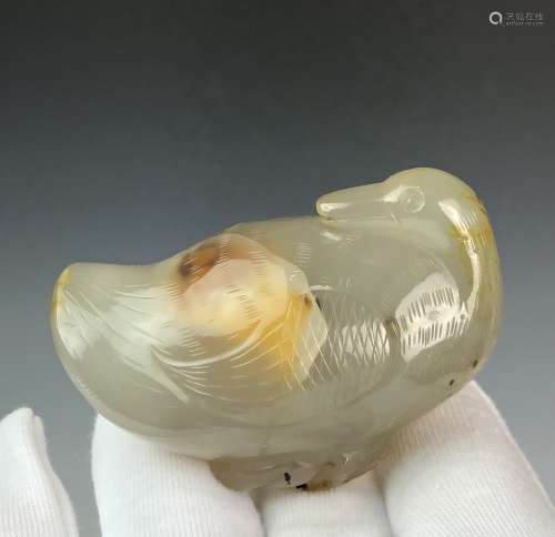 Carved Agate Duck