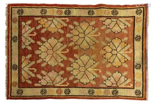 HAND-TIED KHOTAN RUG 3'11