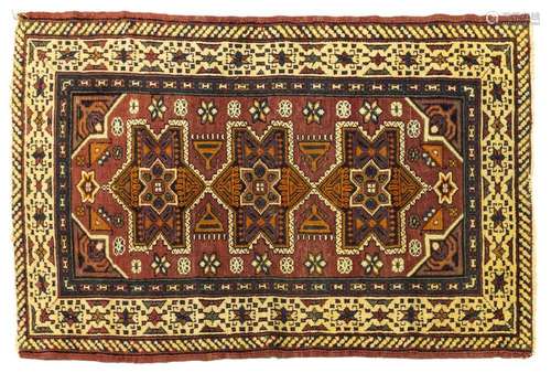 PERSIAN HAND-TIED GHARAJEH RUG 4'3