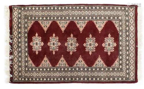 HAND-TIED PAKISTANI BOKHARA RUG 4'2