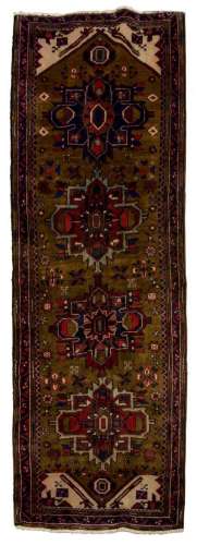 HAND-TIED PERSIAN HERIZ WOOL RUG 9'1